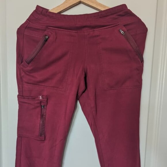 Jaanuu Wine Scrub Pant / 10 Pocket Jogger, XS Petite - Picture 1 of 3